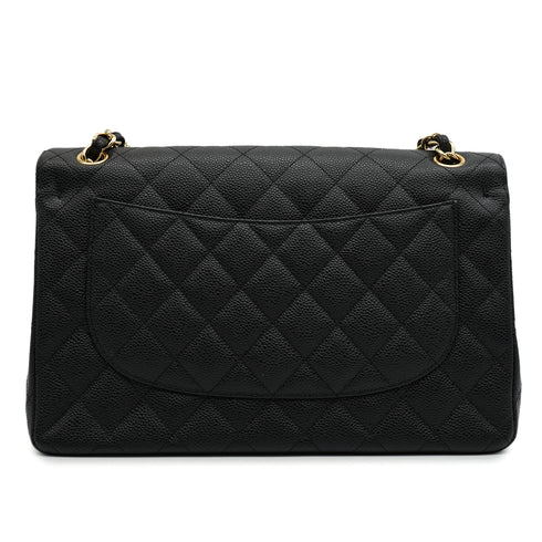 CHANEL JUMBO MATELASSE 30 CHAIN SHOULDER BAG BLACK CAVIR SKIN GOLD HARDWARE 90346663