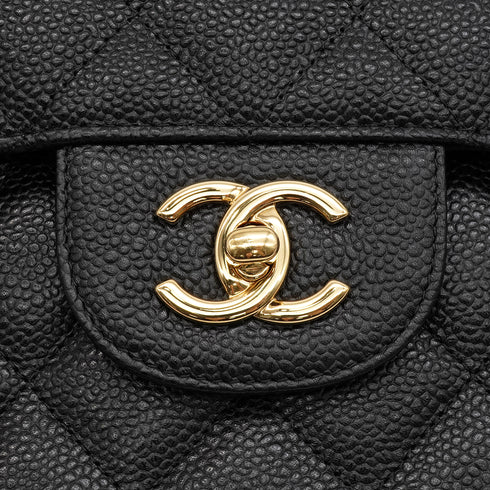 CHANEL JUMBO MATELASSE 30 CHAIN SHOULDER BAG BLACK CAVIR SKIN GOLD HARDWARE 90346663