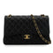 CHANEL JUMBO MATELASSE 30 CHAIN SHOULDER BAG BLACK LAMB SKIN GOLD HARDWARE 90340475