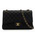 CHANEL JUMBO MATELASSE 30 CHAIN SHOULDER BAG BLACK LAMB SKIN GOLD HARDWARE 90340475