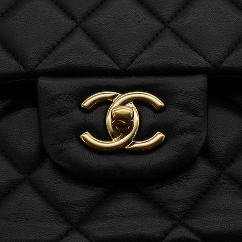CHANEL JUMBO MATELASSE 30 CHAIN SHOULDER BAG BLACK LAMB SKIN GOLD HARDWARE 90340475