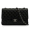 CHANEL JUMBO MATELASSE 30 CHAIN SHOULDER BAG BLACK LAMB SKIN SILVER HARDWARE 90342410