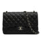 CHANEL JUMBO MATELASSE 30 CHAIN SHOULDER BAG BLACK LAMB SKIN SILVER HARDWARE 90342585