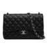 CHANEL JUMBO MATELASSE 30 CHAIN SHOULDER BAG BLACK LAMB SKIN SILVER HARDWARE 90342585