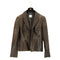 CHANEL LEATHER JACKET BROWN CALF SKIN 46 02A RTW 90349840