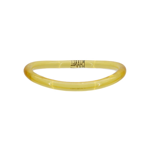 CHANEL LOGO ACRYLIC BANGLE CLEAR YELLOW ACCESSORY 90321141
