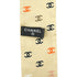 CHANEL LOGO PATTERN SCARF HAIR BAND BEIGE SILK ACCESSORY 90343246