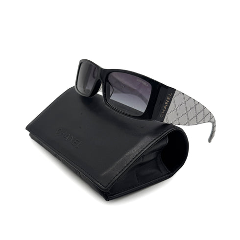 CHANEL LOGO MATELASSE SUNGLASSES CLEAR BLACK EYEWEAR 90329021