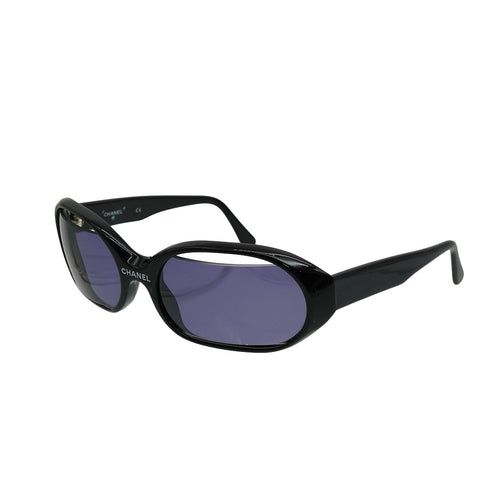 CHANEL LOGO SUNGLASSES BLACK WHITE EYEWEAR 90339433