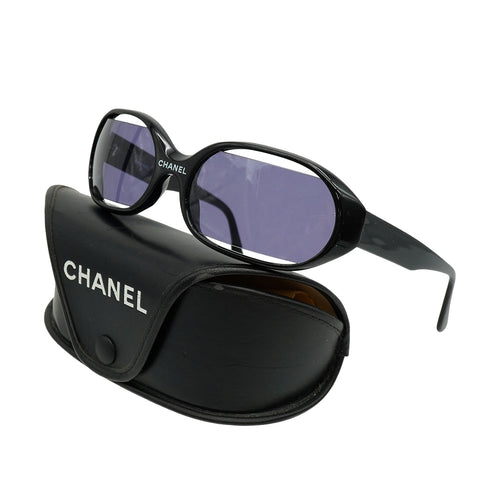 CHANEL LOGO SUNGLASSES BLACK WHITE EYEWEAR 90339433