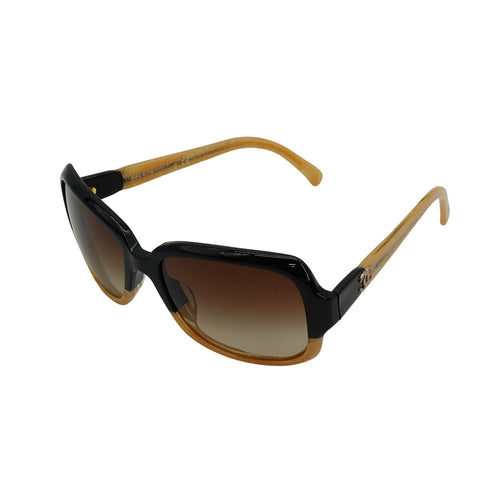 CHANEL LOGO SUNGLASSES BYCOLOR BLACK BEIGE EYEWEAR 90335019
