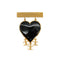 CHANEL MADEMOISELLE HEART TRIPLE COCOMARK BROOCH BLACK GOLD ACCESSORY 02P 90335767