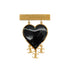 CHANEL MADEMOISELLE HEART TRIPLE COCOMARK BROOCH BLACK GOLD ACCESSORY 02P 90335767