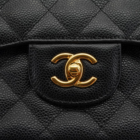 CHANEL JUMBO MATELASSE 30 CHAIN SHOULDER BAG BLACK CAVIAR SKIN GOLD HARDWARE 90332578