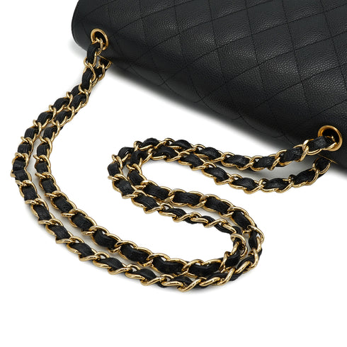 CHANEL JUMBO MATELASSE 30 CHAIN SHOULDER BAG BLACK CAVIAR SKIN GOLD HARDWARE 90332578