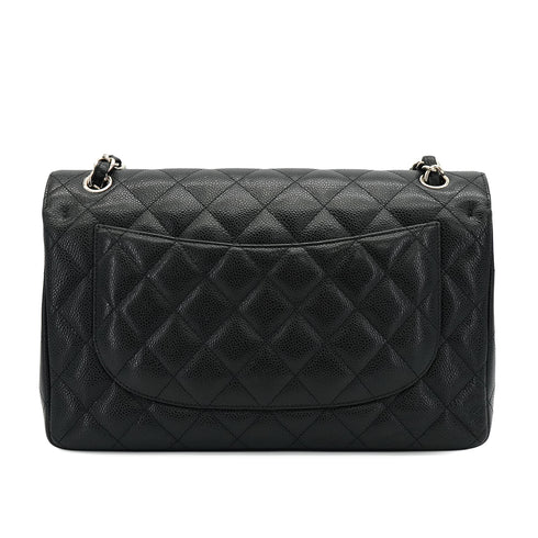 CHANEL JUMBO MATELASSE 30 CHAIN SHOULDER BAG BLACK CAVIAR SKIN SILVER HARDWARE 90332575