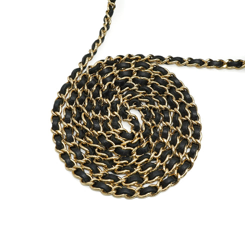 CHANEL MATELASSE CAMELLIA CHAIN SHOULDER BAG BLACK SATIN GOLD HARDWARE 90349389