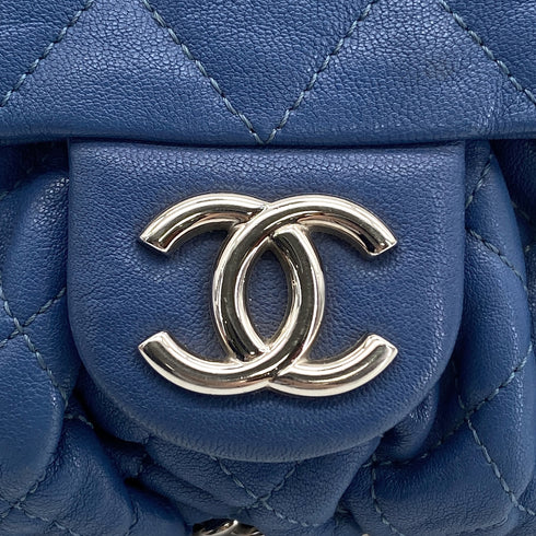 CHANEL MATELASSE CHAIN AROUND SHOULDER BAG BLUE LEATHER 90327075