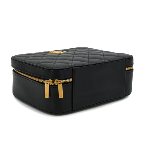 CHANEL MATELASSE CHAIN HAND SHOULDER BAG BLACK LAMB SKIN GOLD HARDWARE 90334168