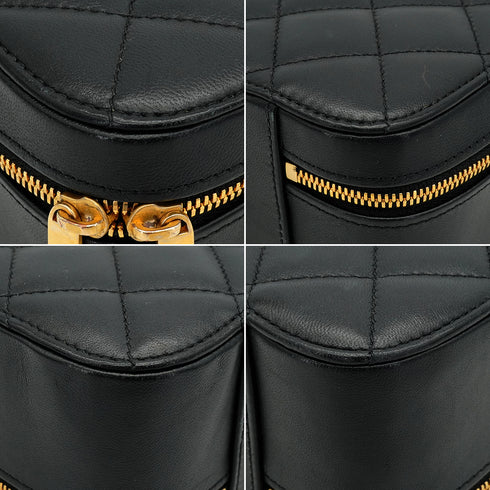 CHANEL MATELASSE CHAIN HAND SHOULDER BAG BLACK LAMB SKIN GOLD HARDWARE 90334168