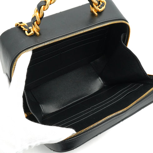 CHANEL MATELASSE CHAIN HAND SHOULDER BAG BLACK LAMB SKIN GOLD HARDWARE 90334168