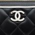 CHANEL MATELASSE CHAIN HAND SHOULDER BAG BLACK WHITE LAMB SKIN GOLD HARDWARE 90334154