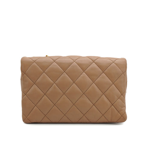 CHANEL MATELASSE CHAIN SHOULDER BAG BEIGE LAMB SKIN GOLD HARDWARE 90332573