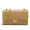 VINTAGE CHANEL CLASSIC FLAP MEDIUM SHOULDER BAG BEIGE LAMB SKIN GOLD HARDWARE 90335306