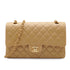 VINTAGE CHANEL CLASSIC FLAP MEDIUM SHOULDER BAG BEIGE LAMB SKIN GOLD HARDWARE 90335306