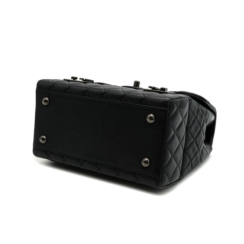CHANEL MATELASSE CHAIN SHOULDER BAG BLACK LAMB SKIN BLACK HARDWARE 90331669