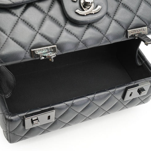 CHANEL MATELASSE CHAIN SHOULDER BAG BLACK LAMB SKIN BLACK HARDWARE 90331669