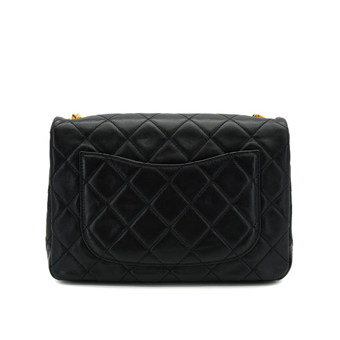 CHANEL MATELASSE CHAIN SHOULDER BAG BLACK LAMB SKIN FAUX PEARL GOLD HARDWARE 90334866
