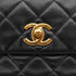 CHANEL MATELASSE CHAIN SHOULDER BAG BLACK LAMB SKIN FAUX PEARL GOLD HARDWARE 90334866