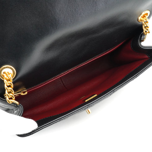 CHANEL MATELASSE CHAIN SHOULDER BAG BLACK LAMB SKIN FAUX PEARL GOLD HARDWARE 90334866