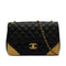 CHANEL MATELASSE CHAIN SHOULDER BAG BLACK LAMB SKIN GOLD HARDWARE 90347160