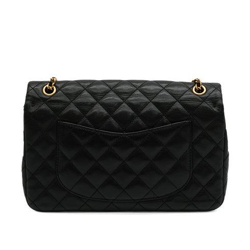 CHANEL MATELASSE CHAIN SHOULDER BAG BLACK LAMB SKIN GOLD HARDWARE 90347160