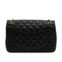CHANEL MATELASSE CHAIN SHOULDER BAG BLACK LAMB SKIN GOLD HARDWARE 90347160