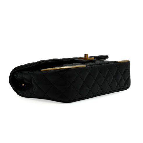 CHANEL MATELASSE CHAIN SHOULDER BAG BLACK LAMB SKIN GOLD HARDWARE 90347160