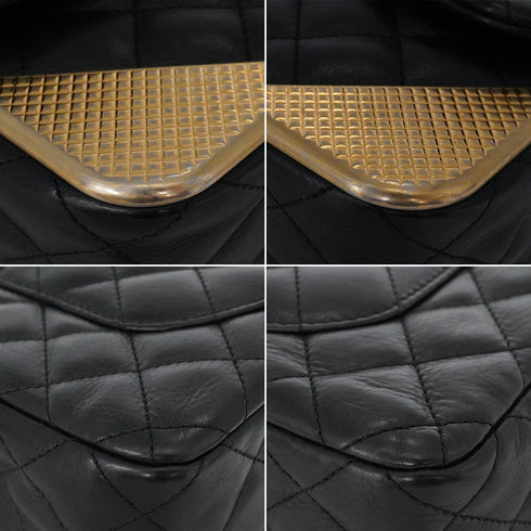 CHANEL MATELASSE CHAIN SHOULDER BAG BLACK LAMB SKIN GOLD HARDWARE 90347160