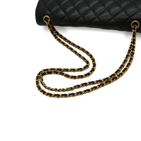 CHANEL MATELASSE CHAIN SHOULDER BAG BLACK LAMB SKIN GOLD HARDWARE 90347160