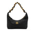 CHANEL MATELASSE CHAIN SHOULDER BAG BLACK LEATHER GOLD HARDWARE 90335035