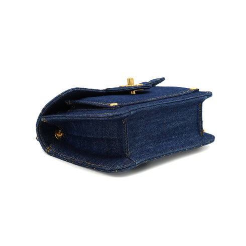CHANEL MATELASSE CHAIN SHOULDER BAG BLUE DENIM GOLD HARDWARE 90341448