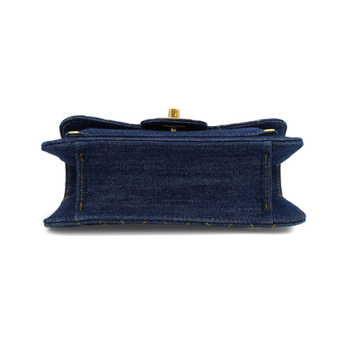 CHANEL MATELASSE CHAIN SHOULDER BAG BLUE DENIM GOLD HARDWARE 90341448