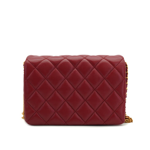 CHANEL MATELASSE CHAIN SHOULDER BAG BORDEAUX LAMB SKIN GOLD HARDWARE 90334160