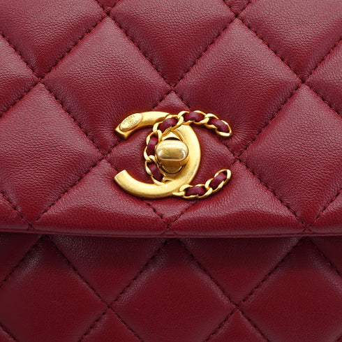CHANEL MATELASSE CHAIN SHOULDER BAG BORDEAUX LAMB SKIN GOLD HARDWARE 90334160