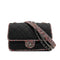 CHANEL MATELASSE CHAIN SHOULDER BAG LEATHER TWEED BLACK SILVER HARDWARE 90328927