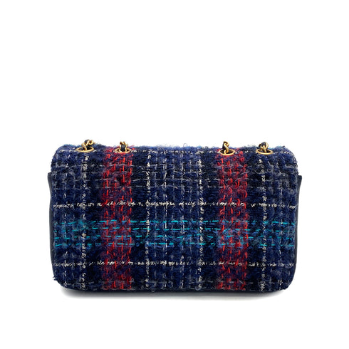 CHANEL MATELASSE CHAIN SHOULDER BAG MULTICOLOR TWEED GOLD HARDWARE 90317288