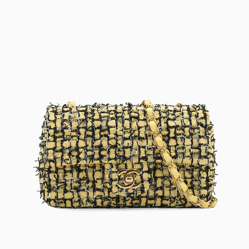CHANEL MATELASSE CHAIN SHOULDER BAG MULTICOLOR TWEED GOLD HARDWARE 90339165