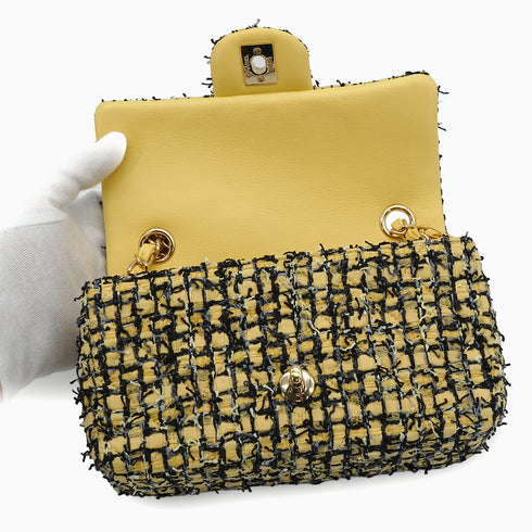 CHANEL MATELASSE CHAIN SHOULDER BAG MULTICOLOR TWEED GOLD HARDWARE 90339165
