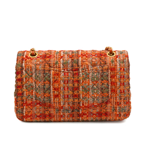 CHANEL MATELASSE CHAIN SHOULDER BAG ORANGE MULTICOLOR TWEED GOLD HARDWARE 90347919